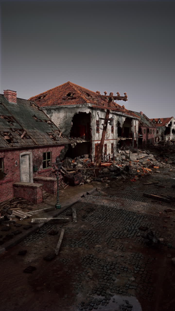 un paisaje urbano desolado después de una guerra