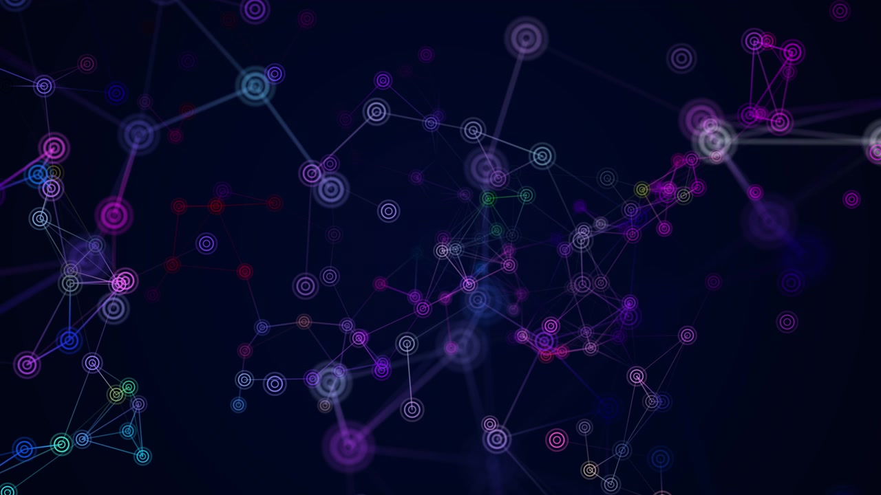 Abstract Digital Network Connection with Glowing Nodes and Lines