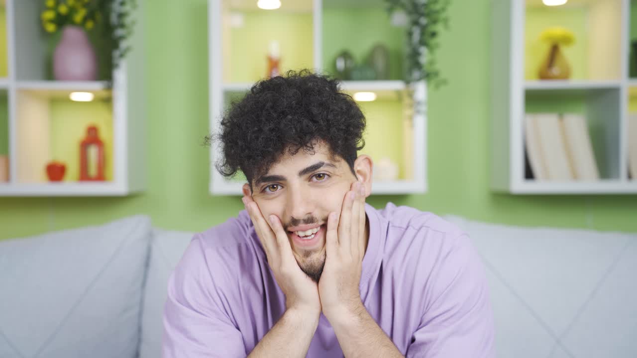 Young man chatting.