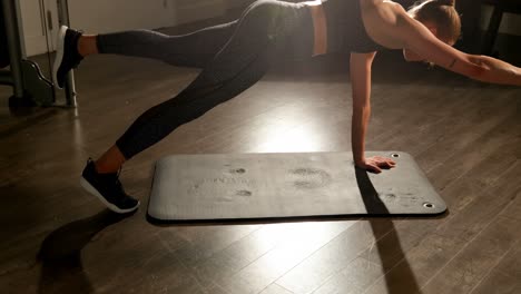 female athlete exercising in fitness studio 4k