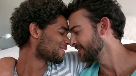 Pareja-Gay-Relajándose-En-El-Sofá