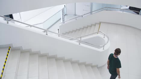 modern spiral staircase in a building