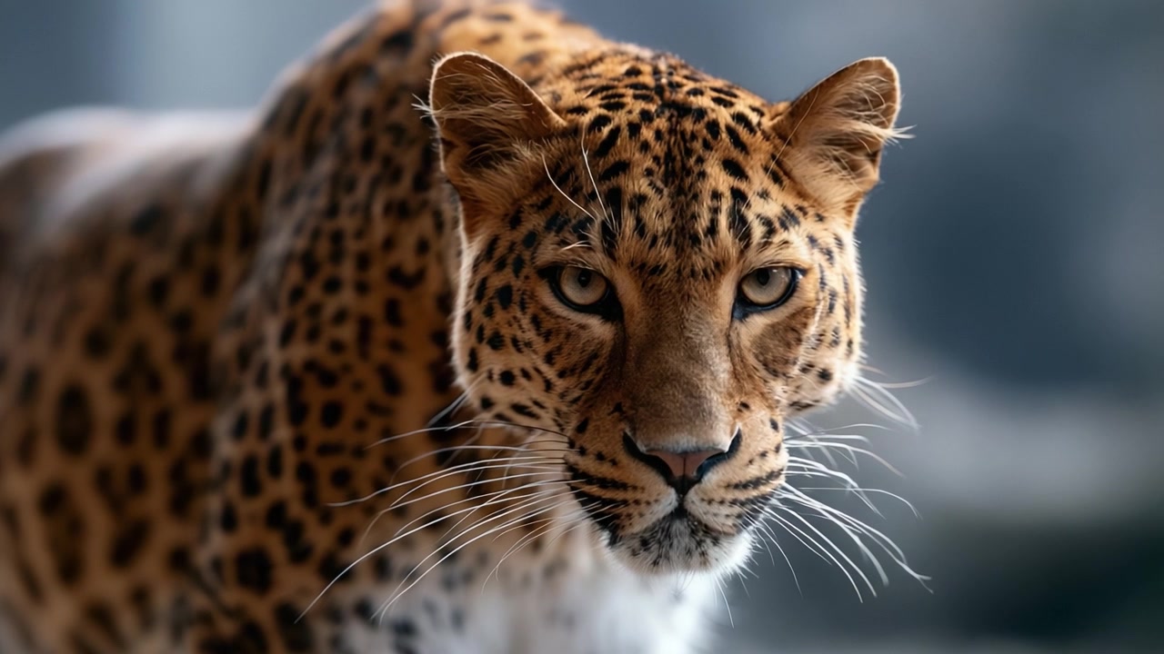 Doğal Bir Ortamda Çarpıcı Özelliklerini ve Canlı Kürk Desenlerini Sergileyen Görkemli Bir Leoparın Nefes Kesen Yakın Çekimi
