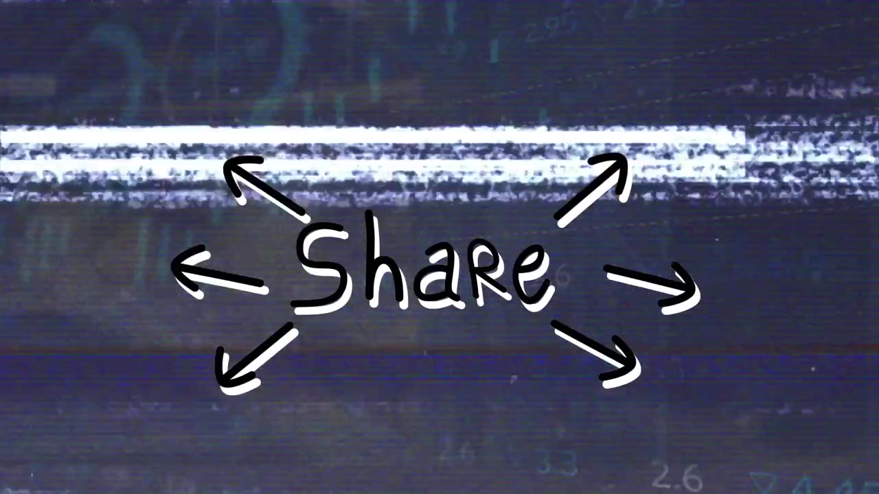 This video features a glitchy computer screen with a cityscape in the background