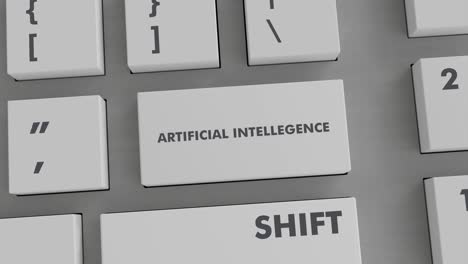 artificial intellegence button pressing on keyboard