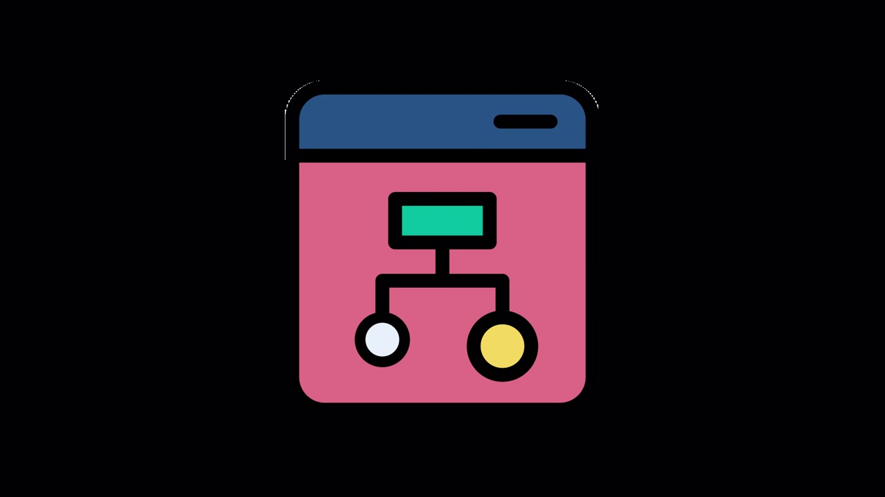 Animated Flowchart Icon Building a Hierarchy Structure