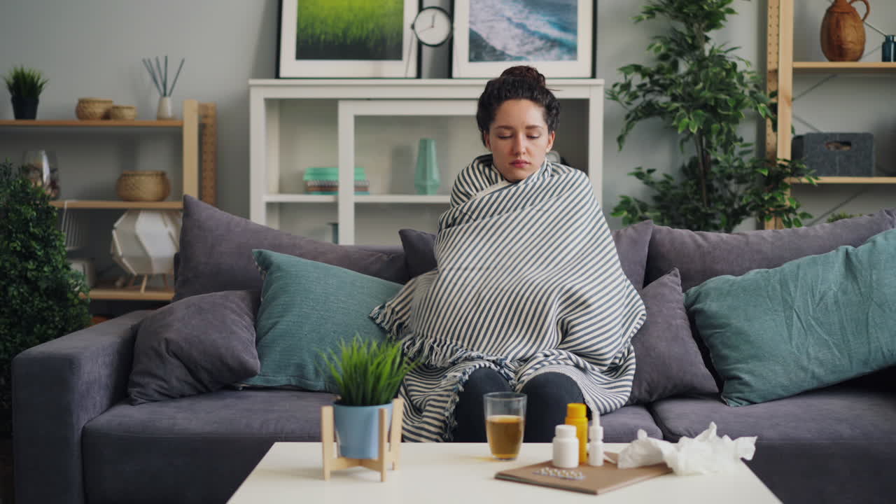 Woman Sick at Home