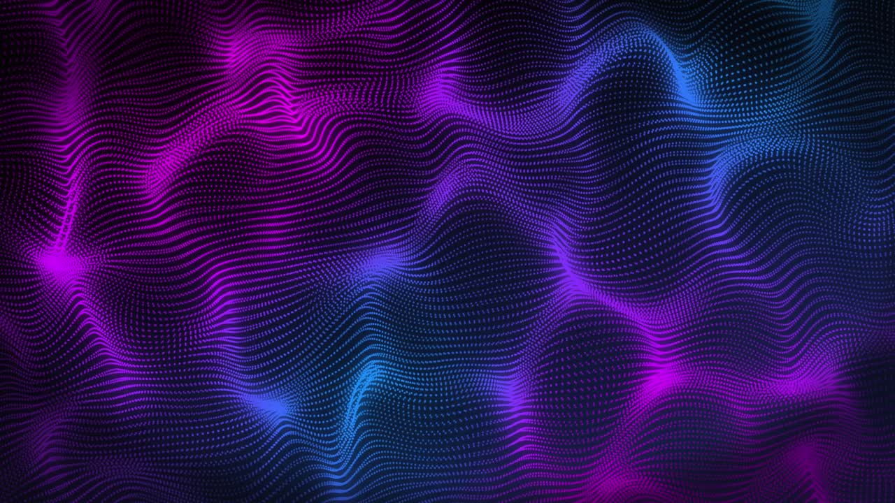 Animation of purple and blue wave pattern on seamless loop
