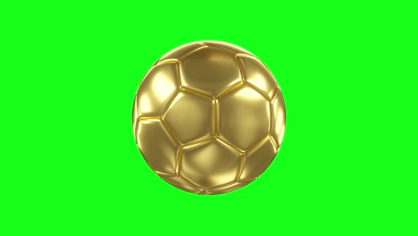 golden soccer ball on green screen