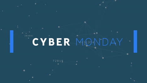 animation of cyber monday sale text over networks of connections