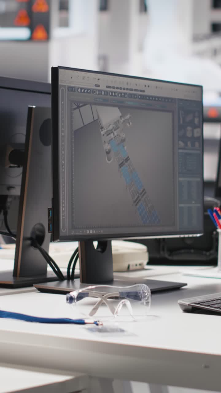 Vertical Video Computer software in photovoltaics factory used for optimizing production