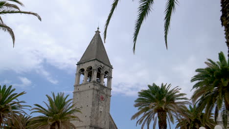 church bell tower of trogir old town in croatia