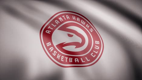 atlanta hawks basketball team logo on flag