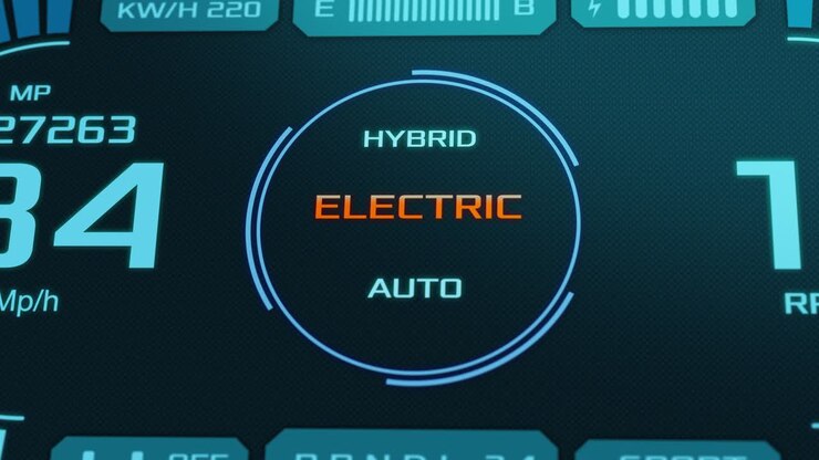 concepto de coche híbrido