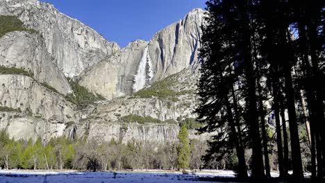 frozen yosemite falls in yosemite national park