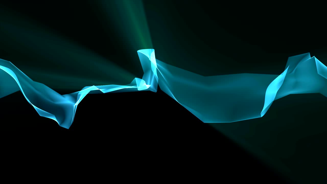 디지털 다각형 부드러운 실크 리본 가운 빛 광선에 흔들리는 추상적인 배경 - 새로운 동적 기술 예술 움직임 다채로운 비디오 영상