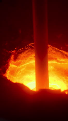 molten metal in a furnace