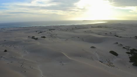 vista aérea de drones de las vastas dunas de arena de la bahía de fowlers, península de eyre, australia del sur