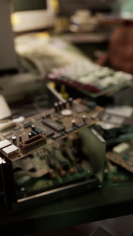 disassembled computer components on a desk