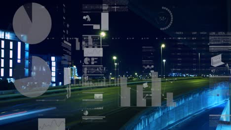 Animation-Der-Digitalen-Datenverarbeitung-über-Dem-Nächtlichen-Stadtbild