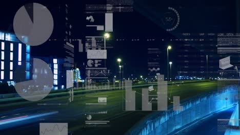 Animación-Del-Procesamiento-De-Datos-Digitales-Sobre-El-Paisaje-Urbano-Nocturno