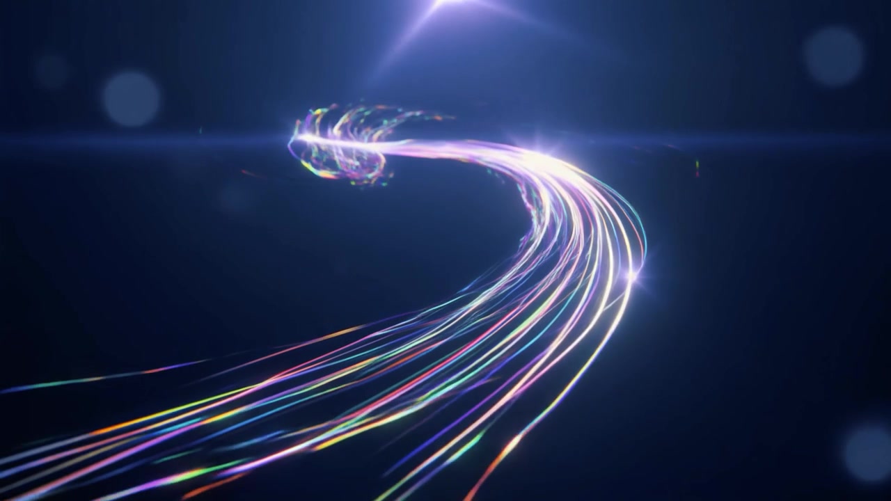 Abstract Motion Graphics of Glowing Colorful Light Trails