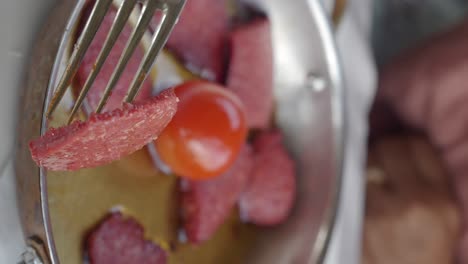 turkish sausage (sucuk) breakfast