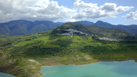 lake near green mountains in highlands