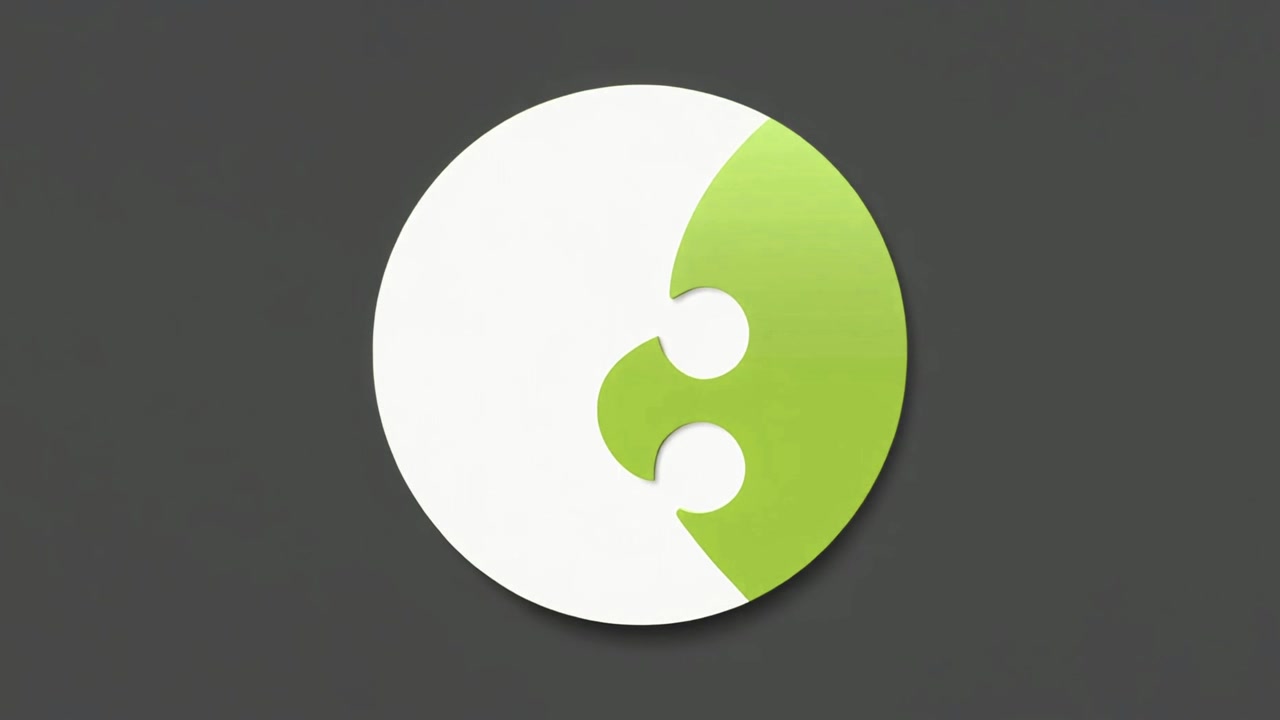Animated Green Puzzle Pieces Forming a Circle