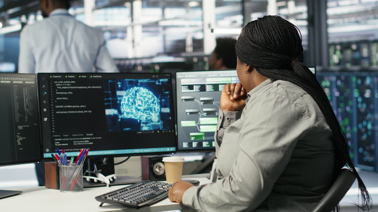 Data center technician using artificial intelligence deep learning models