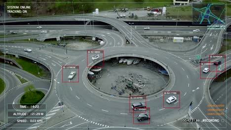 sistema de vigilancia del tráfico que rastrea automóviles individuales