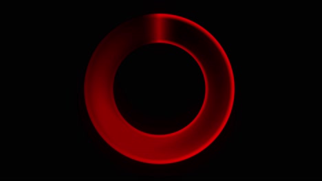 Seamless loop rotating red colored ring on black background