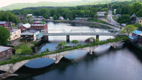 Historical Landmark Of The Bridge of Flowers In Shelburne Falls, Massachusetts, United States