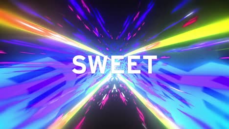 Animation-of-sweet-text-on-multi-coloured-background