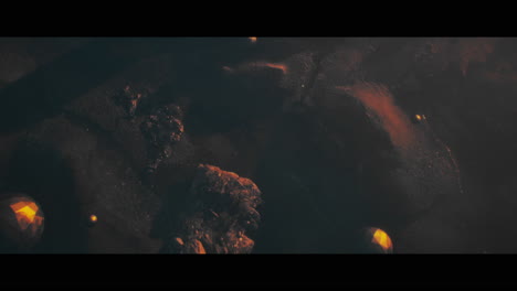 alien planet desert landscape during sunset with strange sphere-shaped buildings