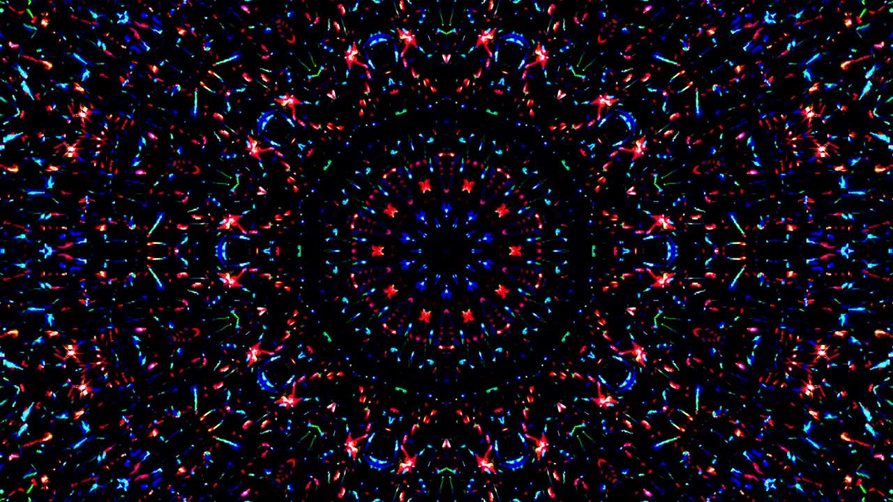 Beautiful abstract kaleidoscope that shines, a radiant light that regulates the subtle movements