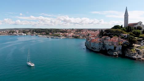 croatia coastline of rovinj city on adriatic sea