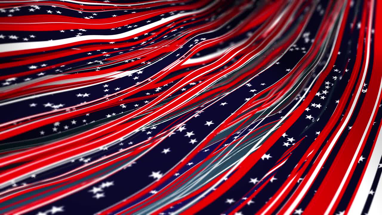 Abstract Festive 4th July USA Flag Ribbon Loop