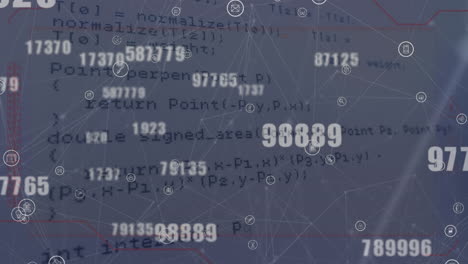 Animation of connections, data processing over numbers