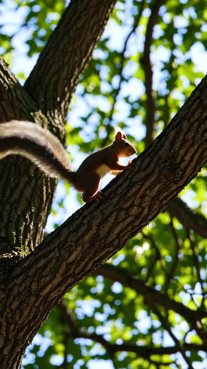 Lo scoiattolo su un ramo d'albero