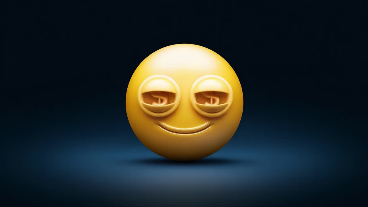 A vibrant, animated emoji with dollar signs in its eyes, exuding a playful and cheerful aura, symbolizes wealth, prosperity, and the joy associated with financial success