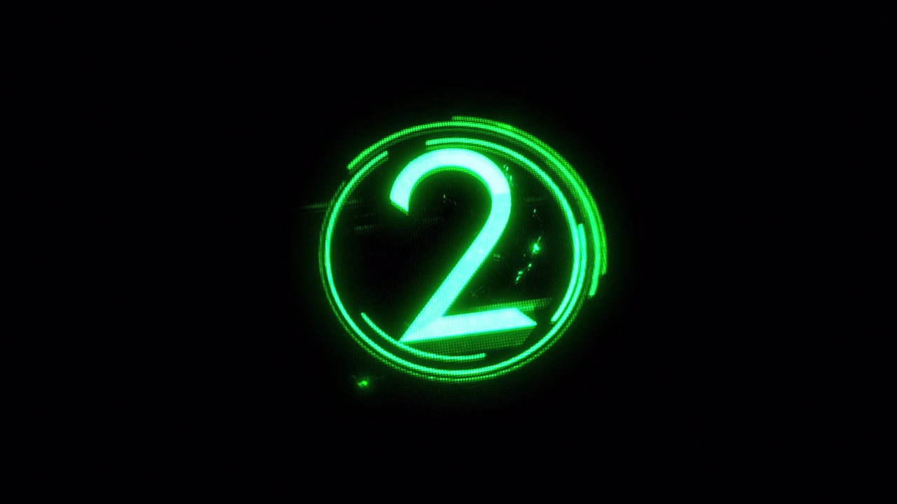 Digital Countdown Timer with Glitch Effect