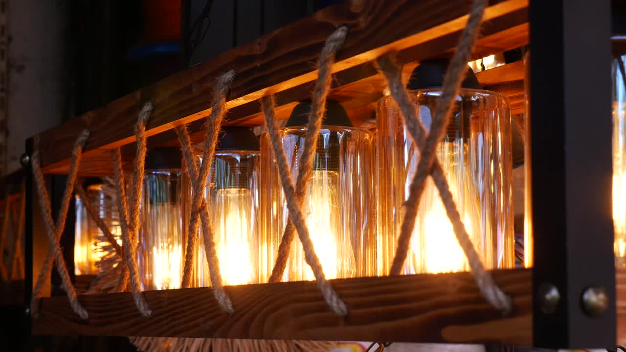 Wooden and Rope Light Fixture