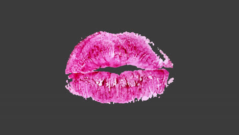 impresión de beso rosado