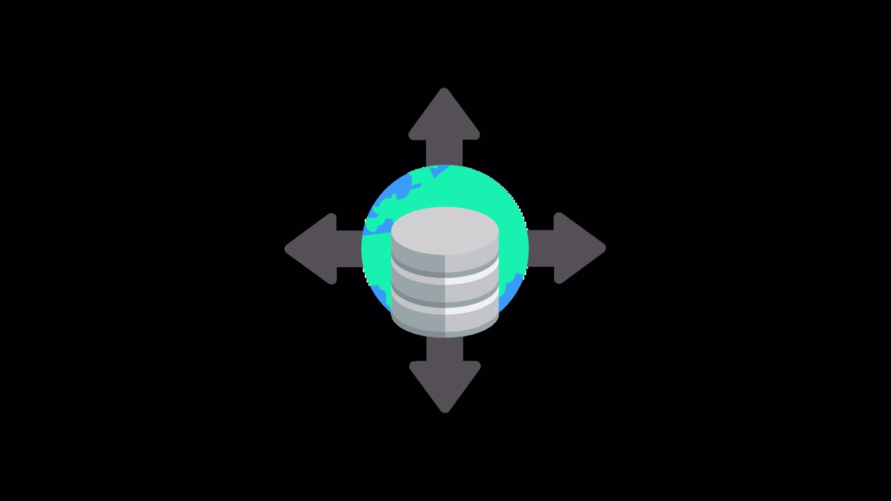 Animated Icon of Global Database Network and Data Distribution