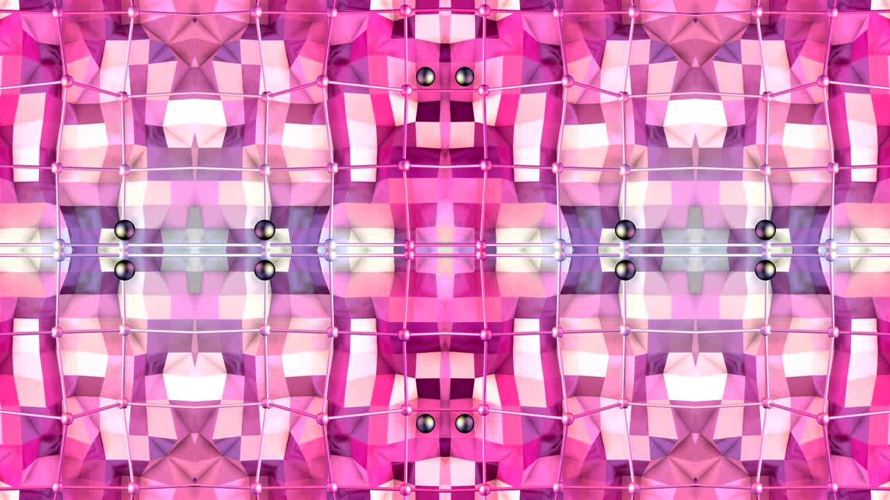 Abstract simple 3D background in red purple gradient color, low poly style as modern geometric background or mathematical environment with kaleidoscopic effect. 4K UHD or FullHD seamless loop. 32