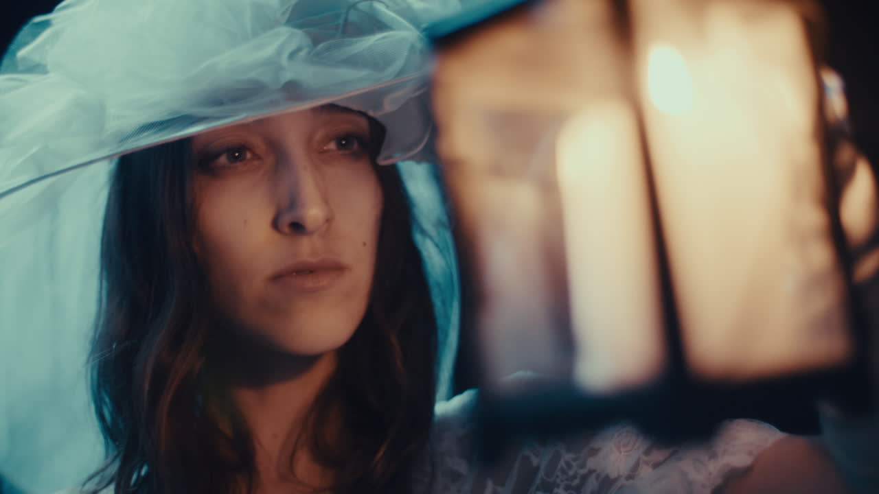 Mysterious Woman with Candle Lantern