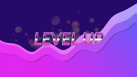 Animation-of-level-up-text-over-shapes