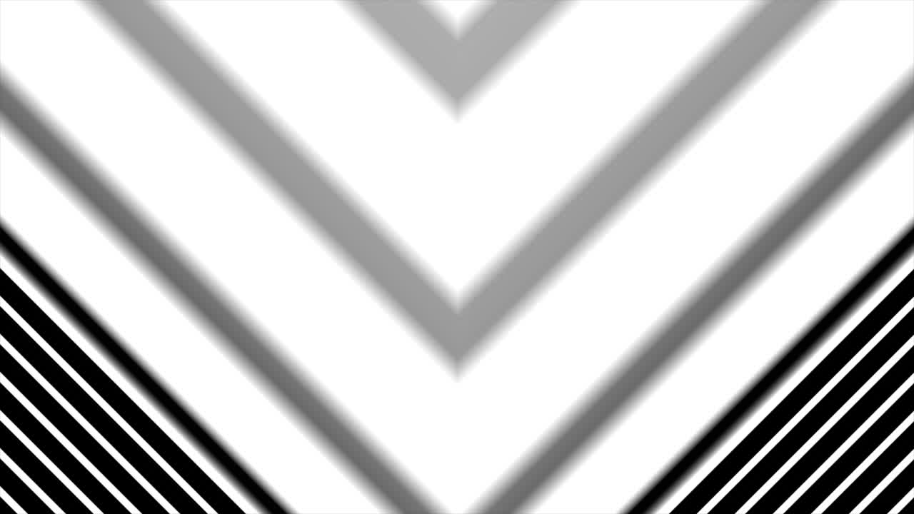 formación de flecha de arriba hacia abajo, fondos de movimiento cgi de alta definición ideales para la edición. gráficos de movimiento cgi abstractos y fondo animado con ángulo negro y blanco en movimiento