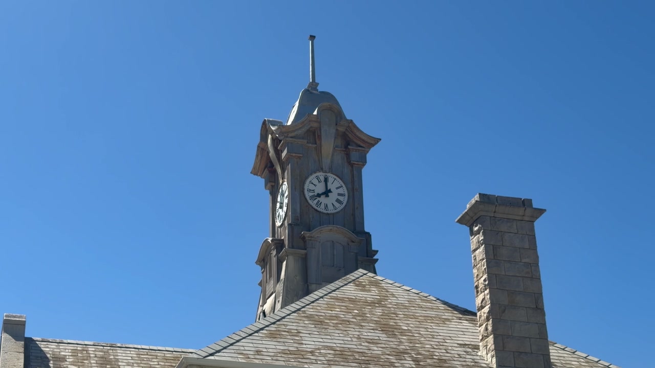 The clocktower at Muizenberg train station, near Cape Town